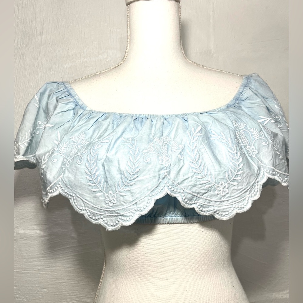SIM & SAM EMBROIDERED CROP TOP NEW WITH TAG